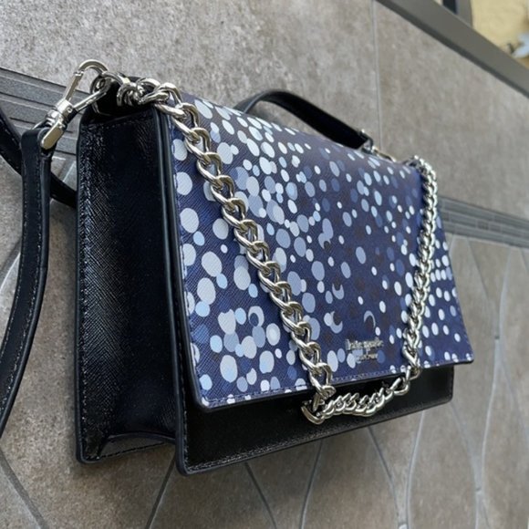 Kate Spade Cameron Convertible Crossbody Black with Multi-Colored Dots - Picture 2 of 16